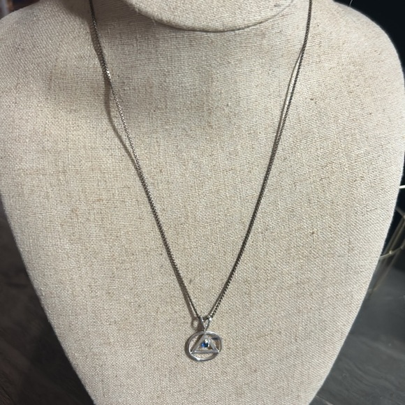 Sterling Silver Recovery AA Pendant Necklace - Picture 3 of 3